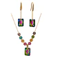 Conjunto Mia collar y aros con cristales de Swarovski® esmerald cut chapado - Miniatura 1