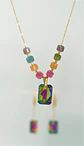 Conjunto Mia collar y aros con cristales de Swarovski® esmerald cut chapado - Miniatura 4