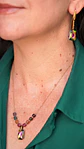 Conjunto Mia collar y aros con cristales de Swarovski® esmerald cut chapado - Miniatura 3