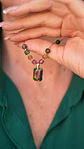 Conjunto Mia collar y aros con cristales de Swarovski® esmerald cut chapado - Miniatura 10