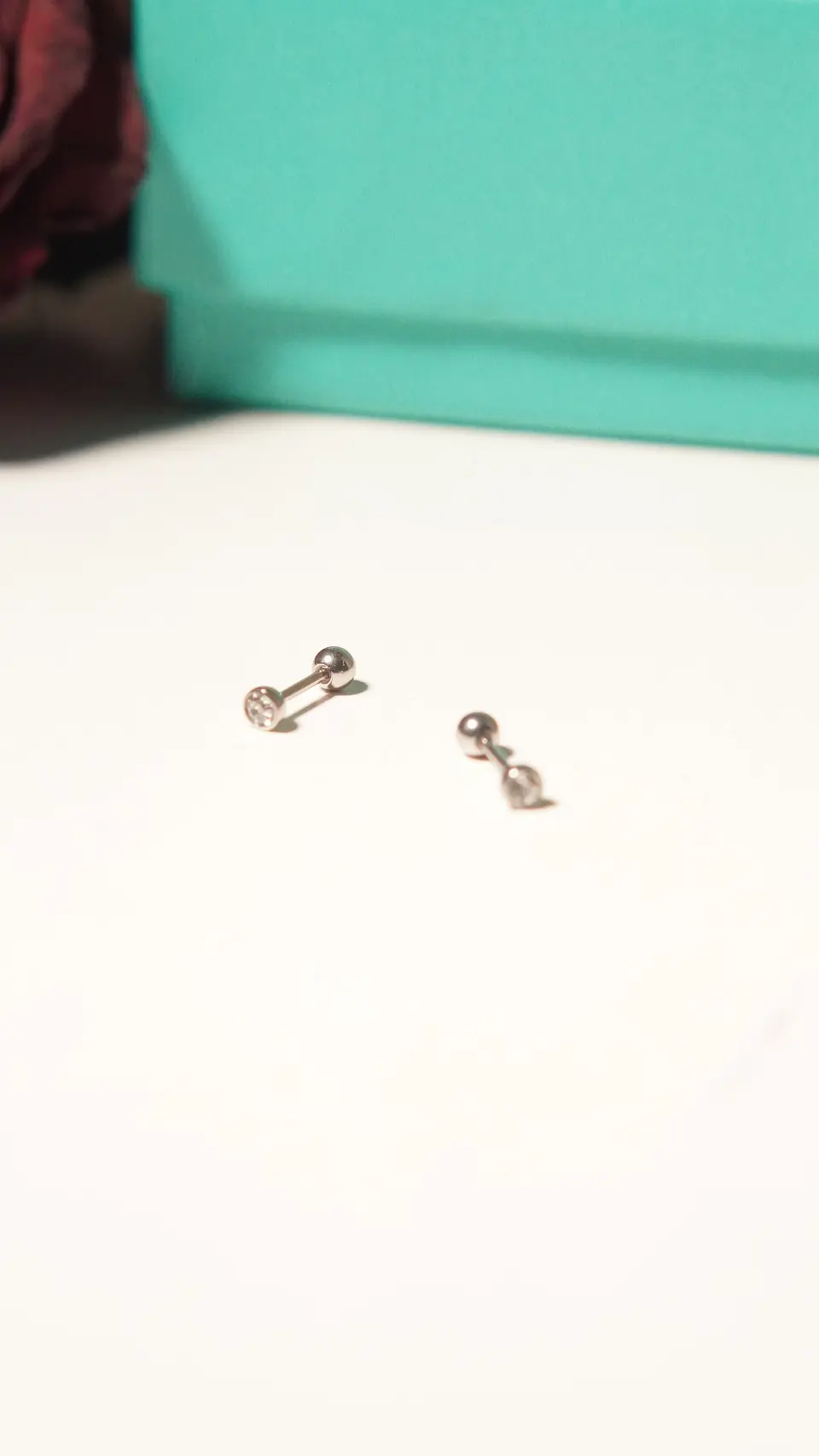 Aros punto de luz Aria 3mm titanio tapa de seguridad 20g 6