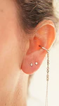 Aros punto de luz Aria 3mm titanio tapa de seguridad 20g - Miniatura 2