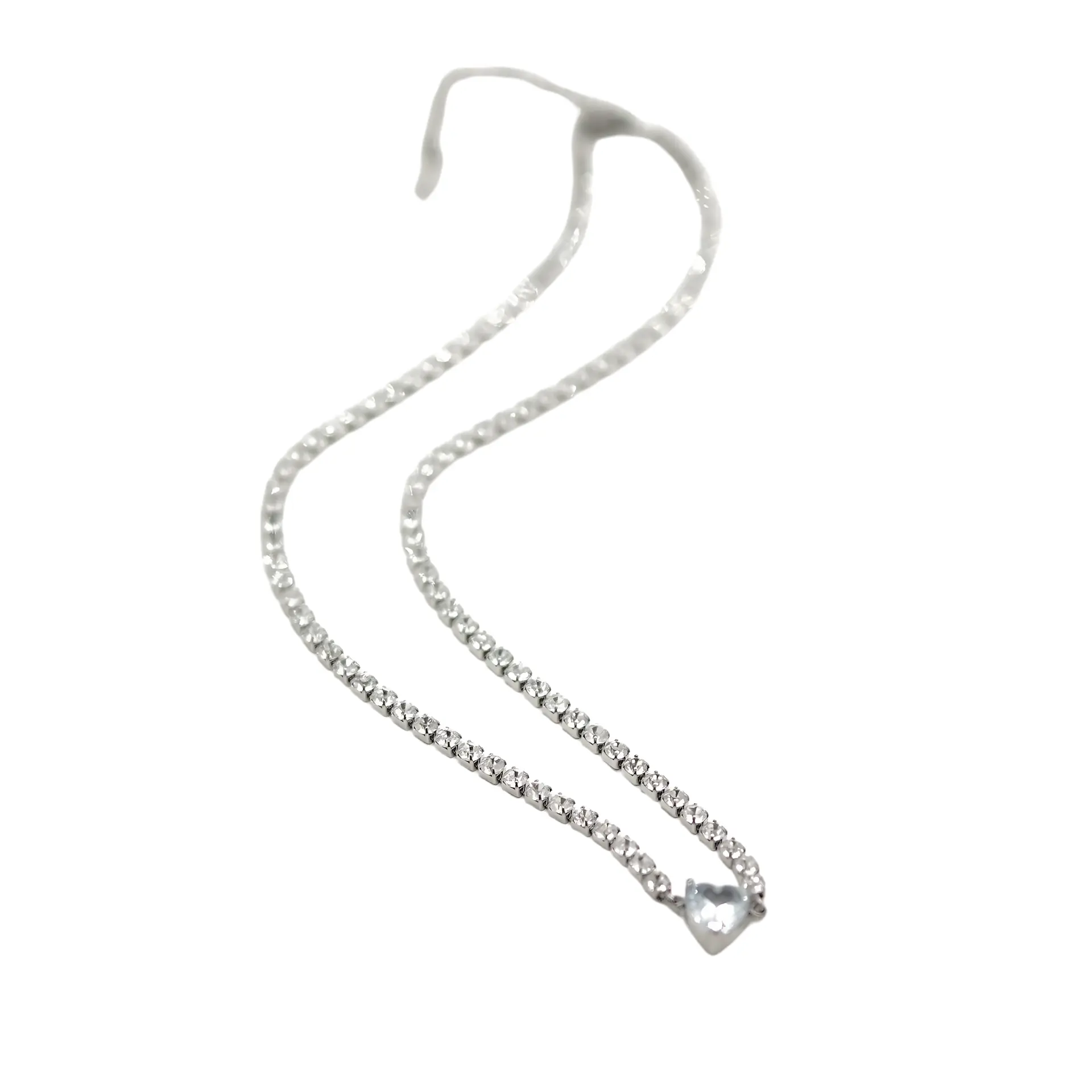 Collar tennis zirconias cubicas corazon hipoalergenico 6