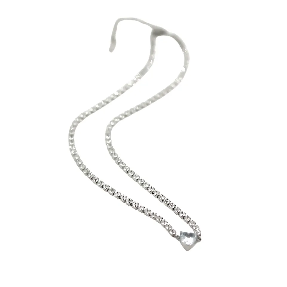 Collar tennis zirconias cubicas corazon hipoalergenico 6