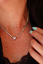 Collar tennis zirconias cubicas corazon hipoalergenico - Miniatura 7