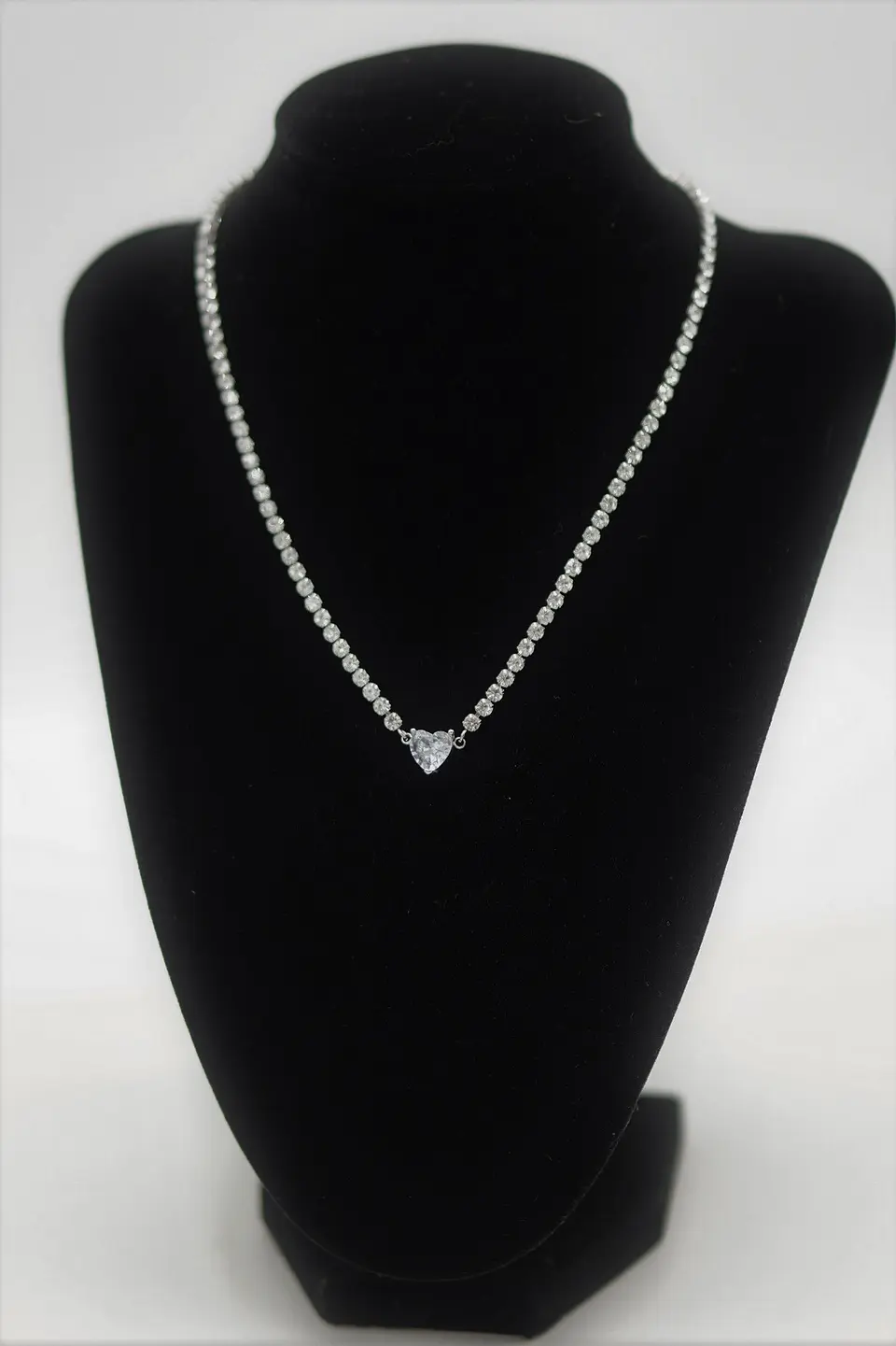 Collar tennis zirconias cubicas corazon hipoalergenico 5