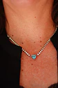 Collar tennis zirconias cubicas corazon azul hipoalergenico - Miniatura 7