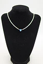 Collar tennis zirconias cubicas corazon azul hipoalergenico - Miniatura 6
