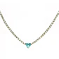 Collar tennis zirconias cubicas corazon azul hipoalergenico - Miniatura 1