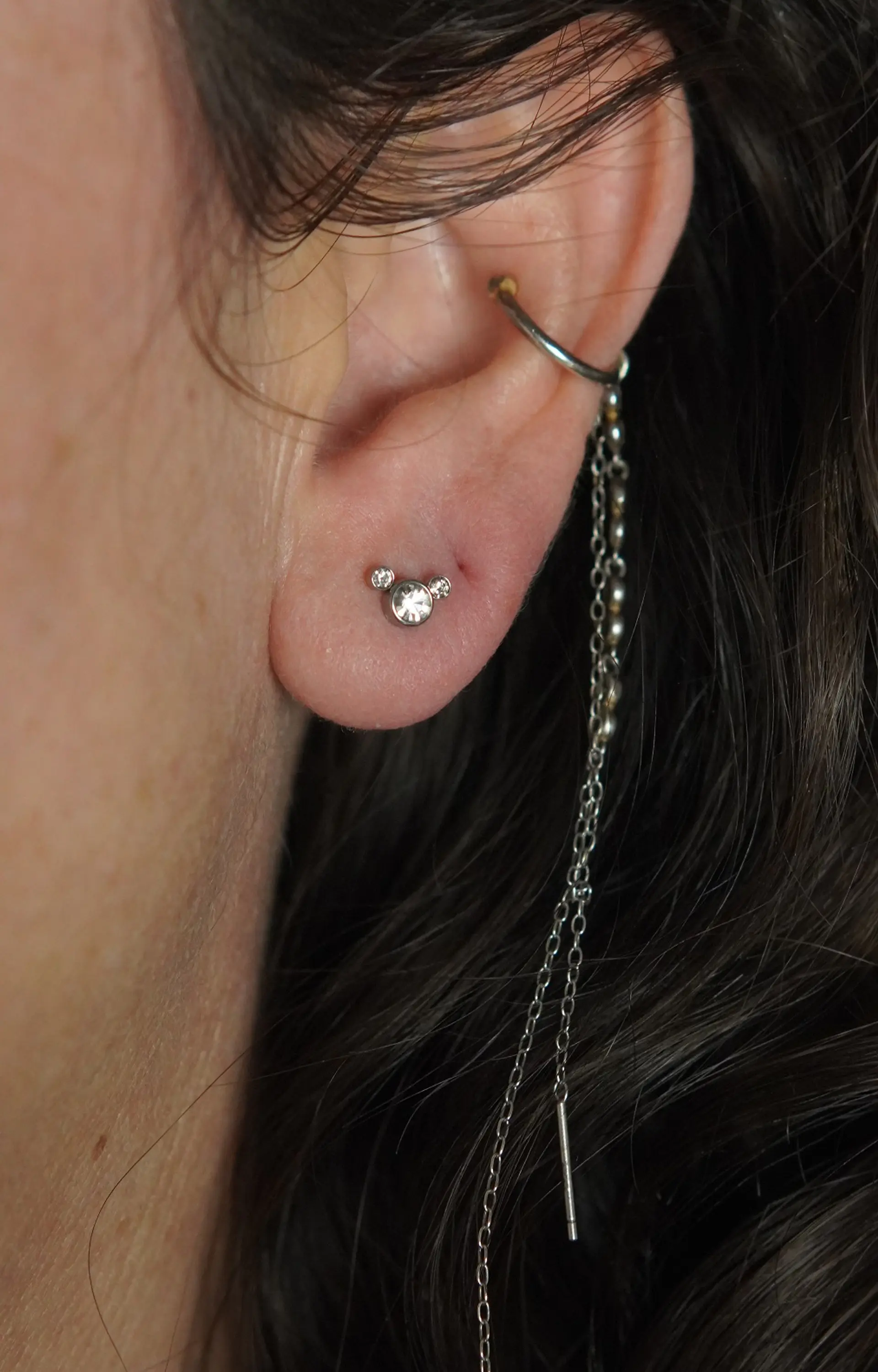 Piercing Tragus Conch Labret Modelo Mickey 16g 9