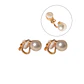 Aros perla 8mm sin perforación bañado en oro 14k - Miniatura 1
