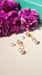 Aros perla 8mm sin perforación bañado en oro 14k - Miniatura 7