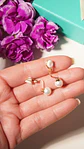 Aros perla 8mm sin perforación bañado en oro 14k - Miniatura 10