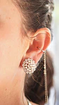 Aros sin perforacion perlas y zirconias sol y brillo plateados - Miniatura 3