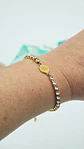 Pulsera San benito ajustable con zirconias chapada en oro 18k - Miniatura 6