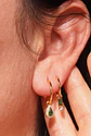 Pack de aros Diana zirconias verdes bañado en oro  - Miniatura 4