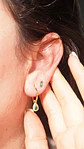 Pack de aros Diana zirconias verdes bañado en oro  - Miniatura 6