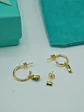 Pack de aros Diana zirconias verdes bañado en oro  - Miniatura 7