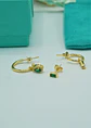 Pack de aros Diana zirconias verdes bañado en oro  - Miniatura 11