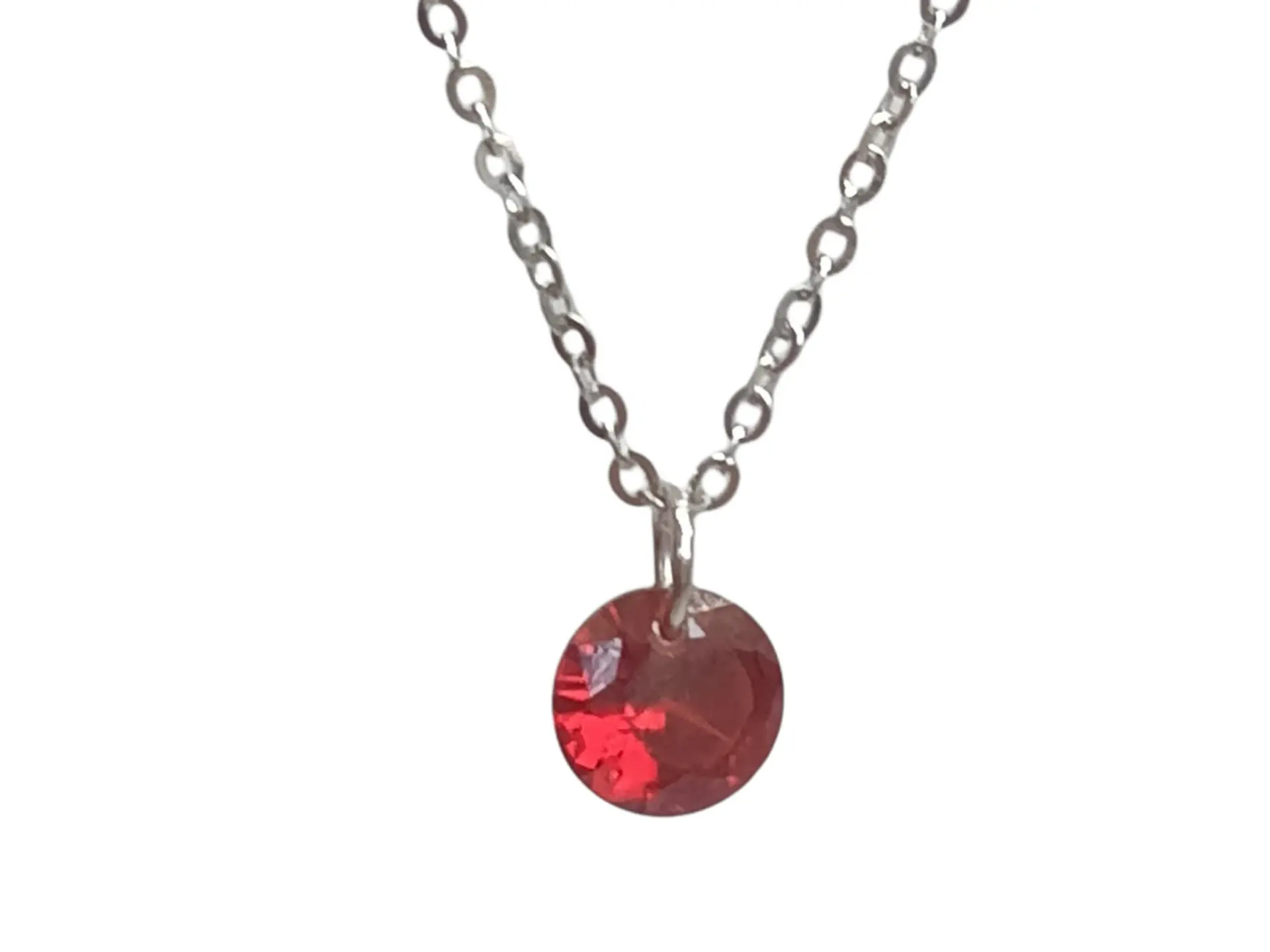 Colgante Collar Punto Luz Zirconio Colores Plata fina ley S925 12