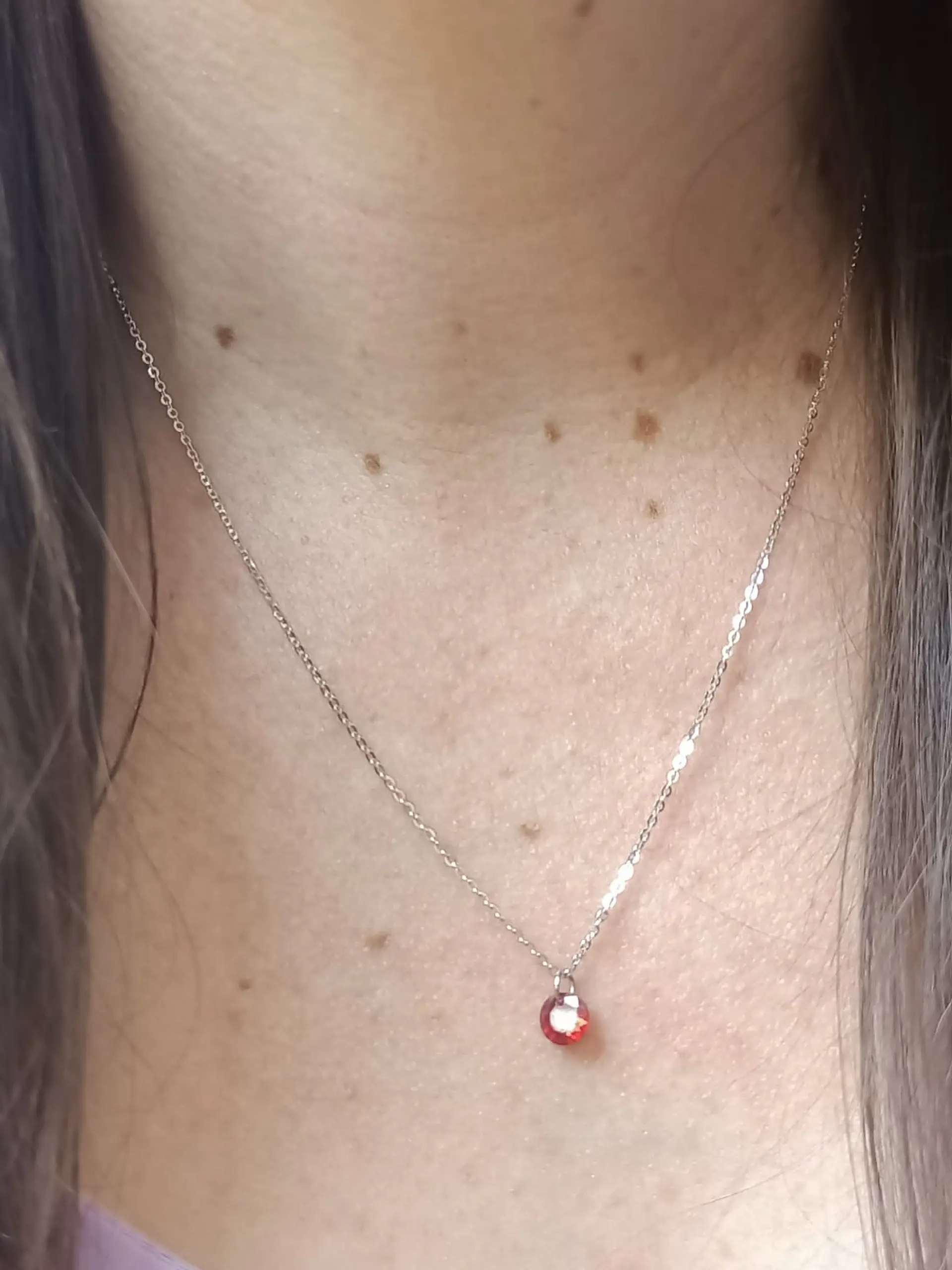 Colgante Collar Punto Luz Zirconio Colores Plata fina ley S925 17