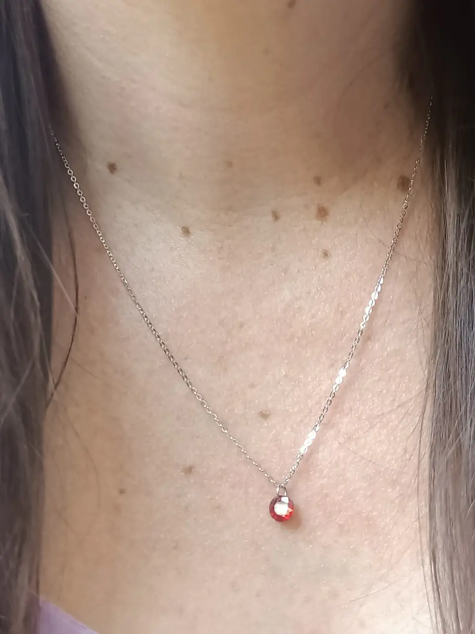 Colgante Collar Punto Luz Zirconio Colores Plata fina ley S925 17