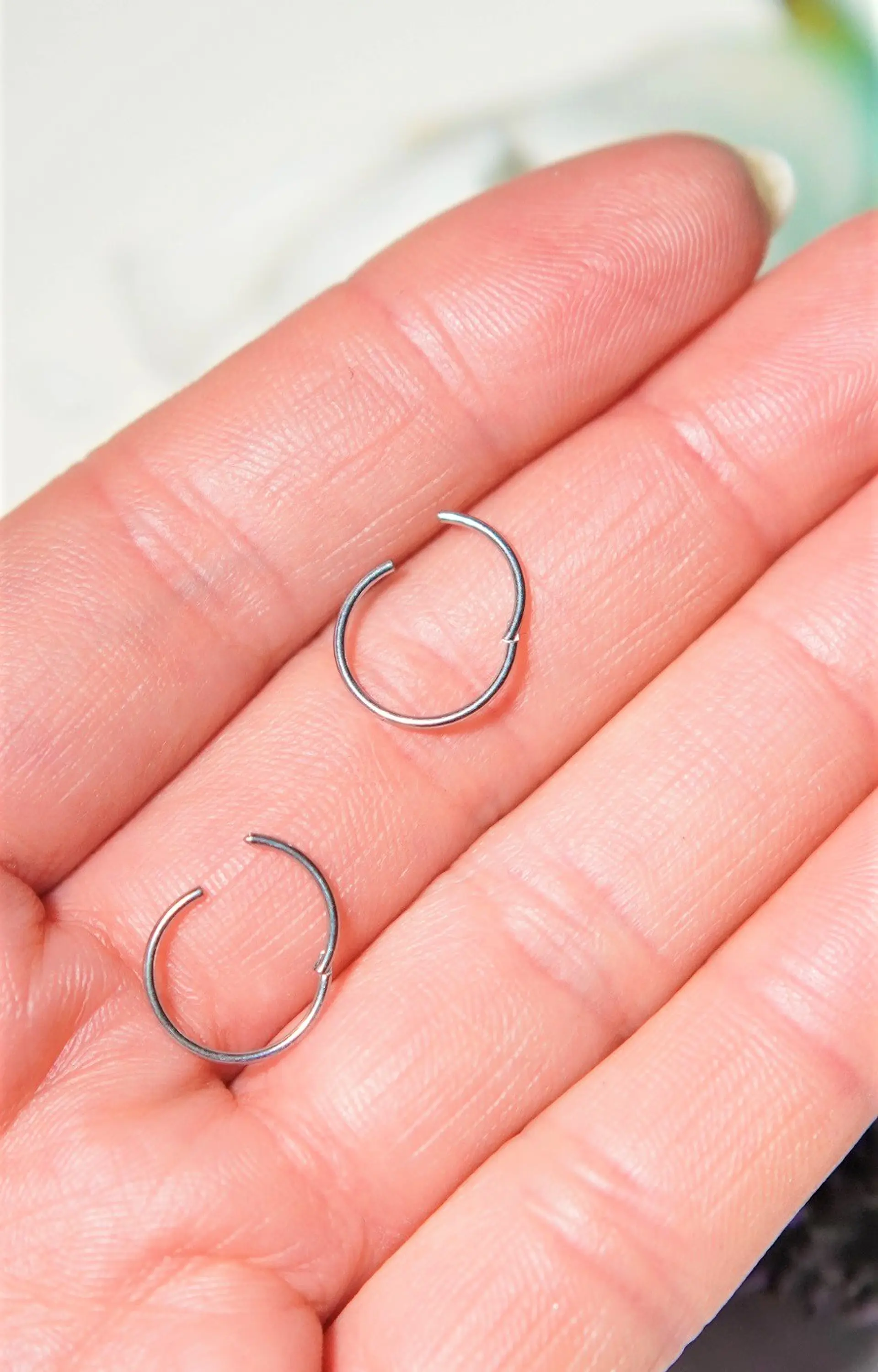 Argollas Clicker 10mm 20g Acero Quirurgico Plateadas Ligeras 6