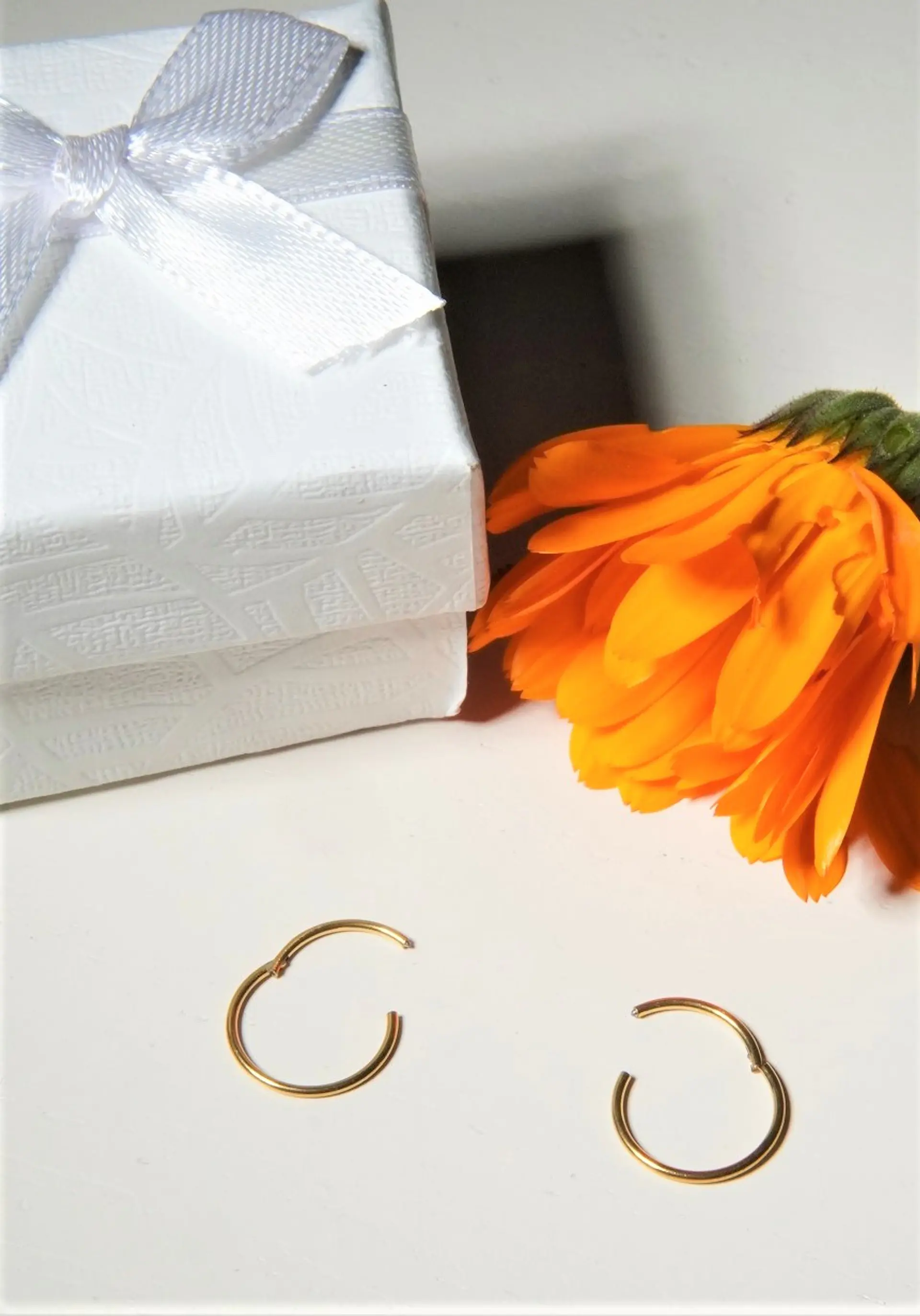 Argollas Clicker 8mm 20g Acero Quirurgico Chapadas En Oro 18k 5