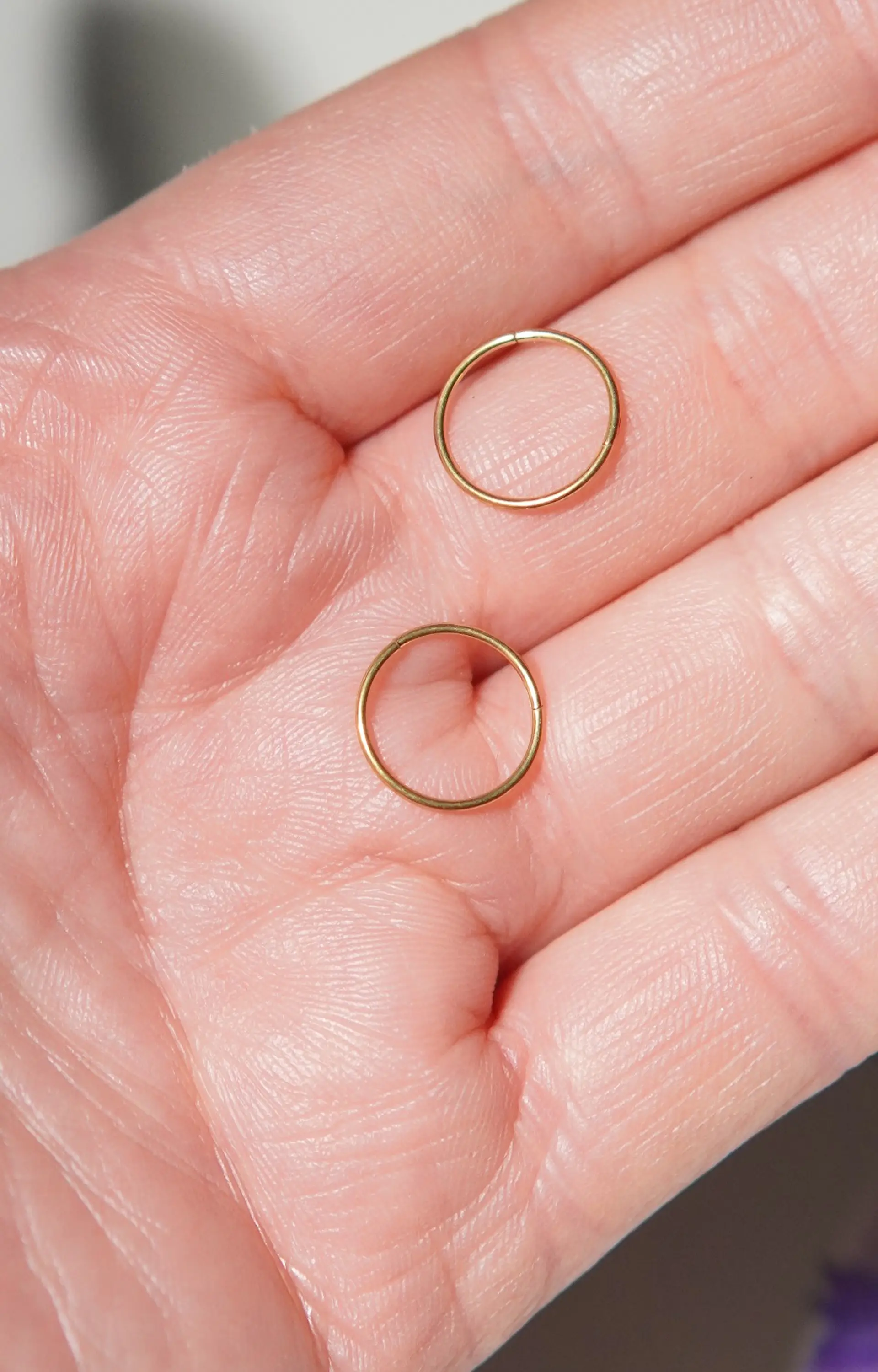 Argollas Clicker 8mm 20g Acero Quirurgico Chapadas En Oro 18k 6