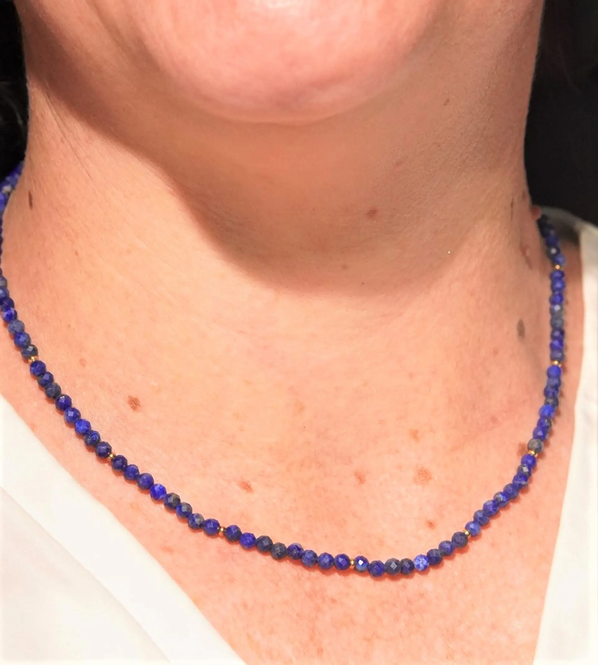 Collar gargantilla lapislazuli 4mm chapado en oro 18k Terranova 3