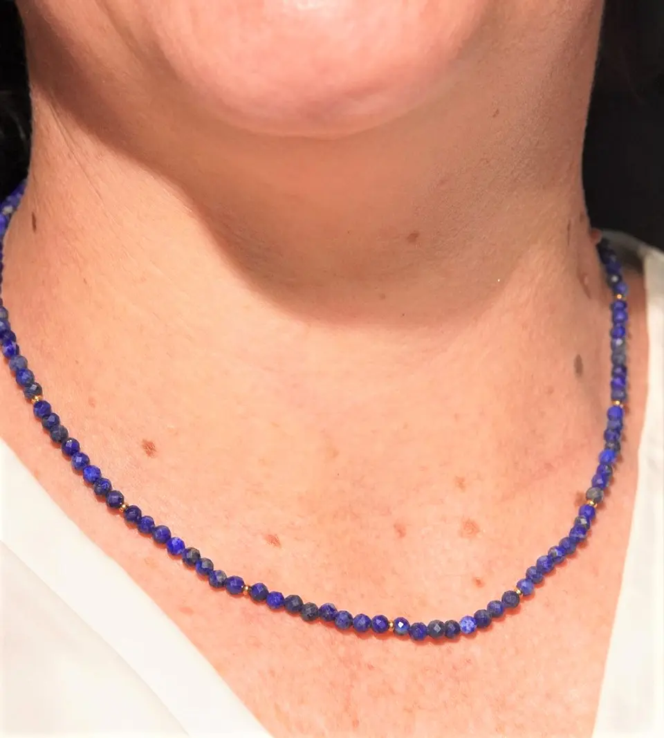 Collar gargantilla lapislazuli 4mm chapado en oro 18k Terranova 3