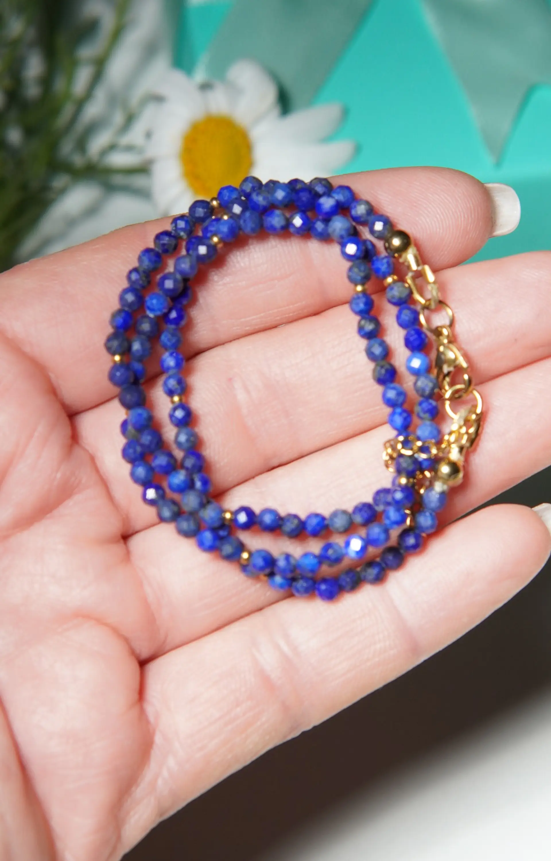 Collar gargantilla lapislazuli 4mm chapado en oro 18k Terranova 9