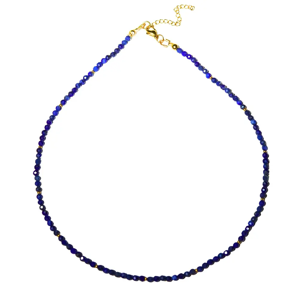 Collar gargantilla lapislazuli 4mm chapado en oro 18k Terranova 1