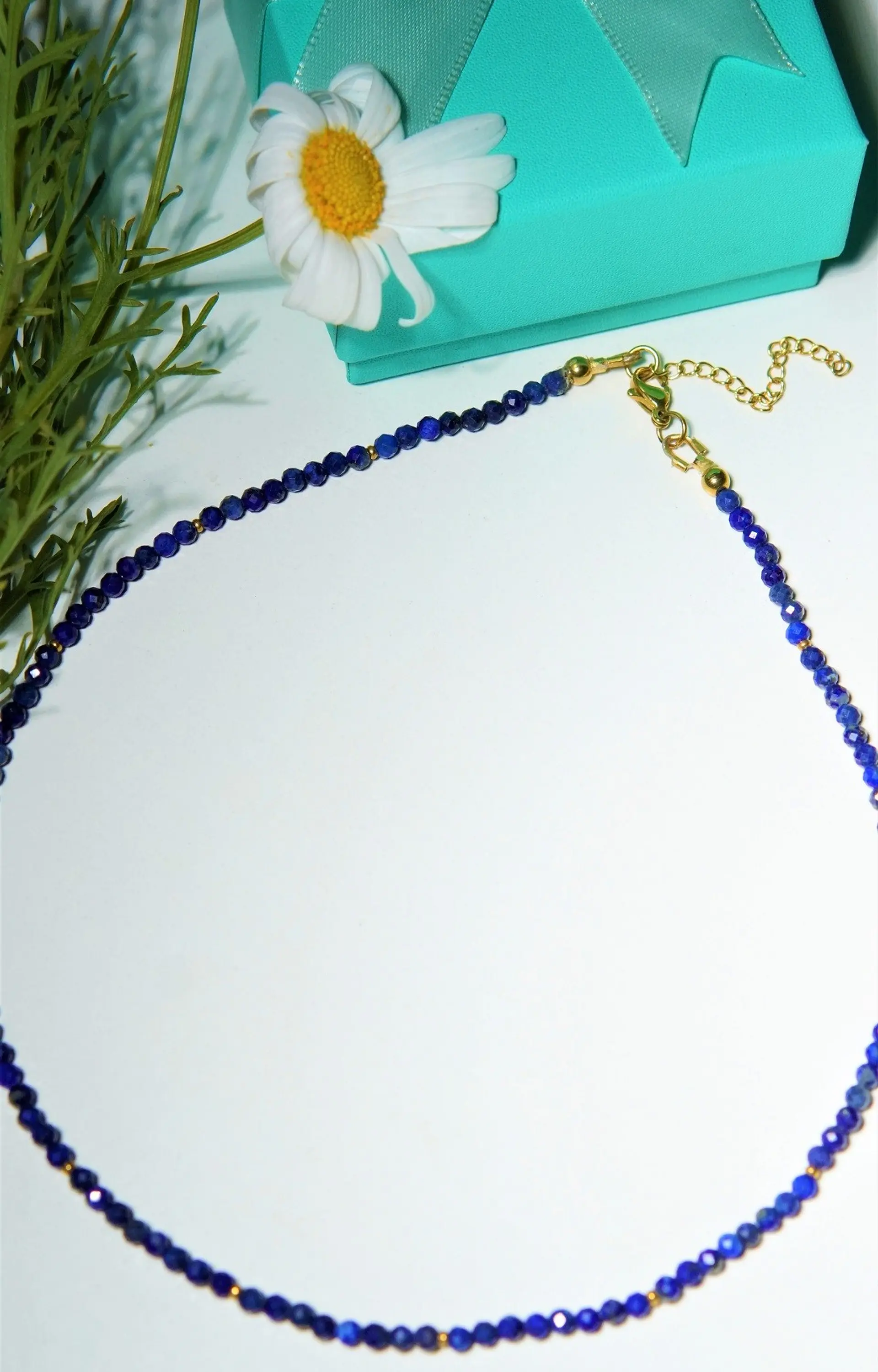 Collar gargantilla lapislazuli 4mm chapado en oro 18k Terranova 10