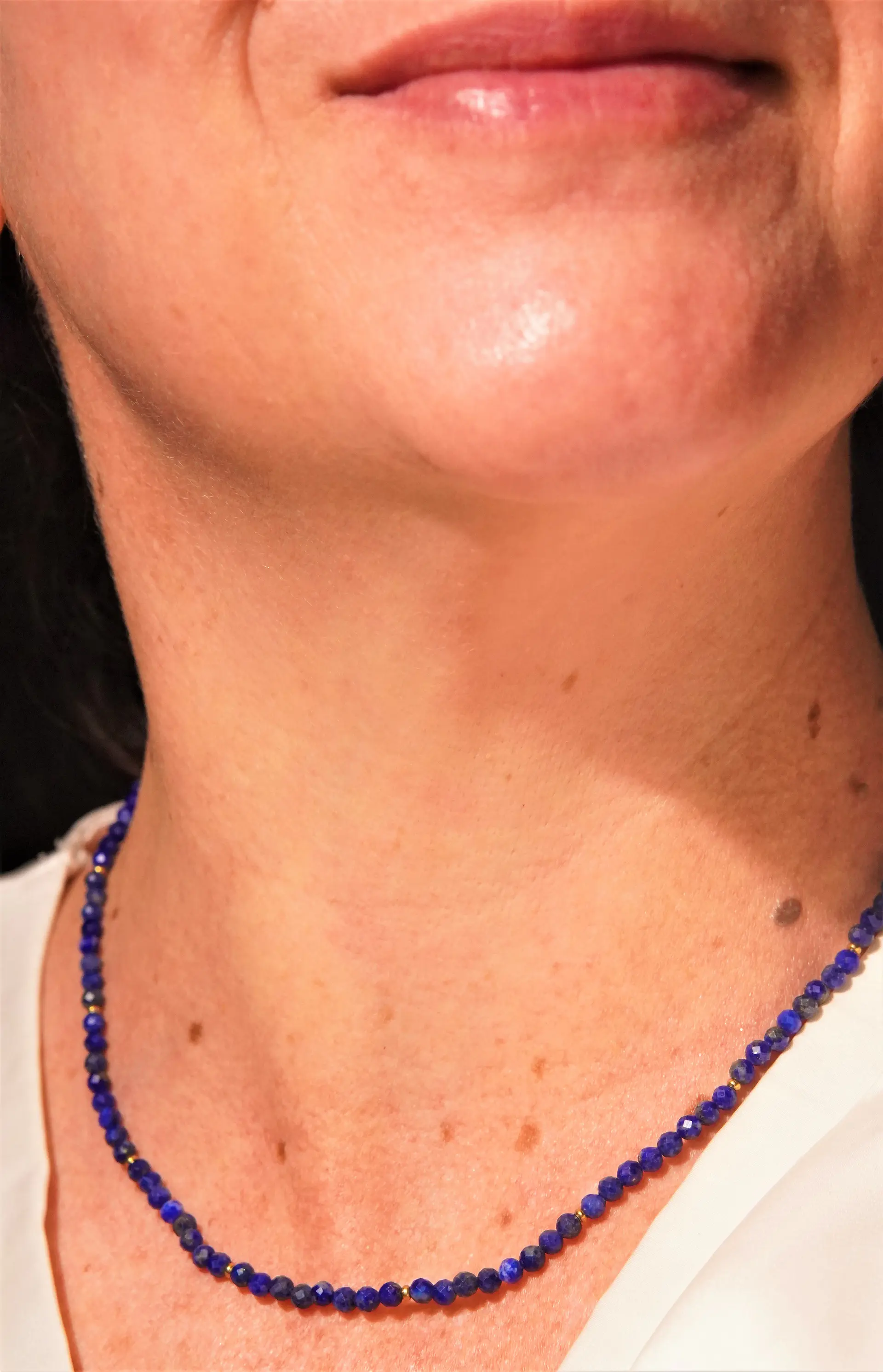 Collar gargantilla lapislazuli 4mm chapado en oro 18k Terranova 11