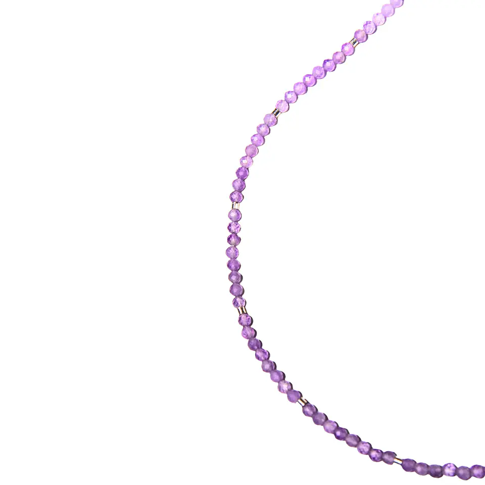 Collar gargantilla Amatista 4mm plata fina 925 Terranova 6