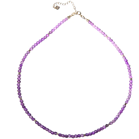 Collar gargantilla Amatista 4mm plata fina 925 Terranova