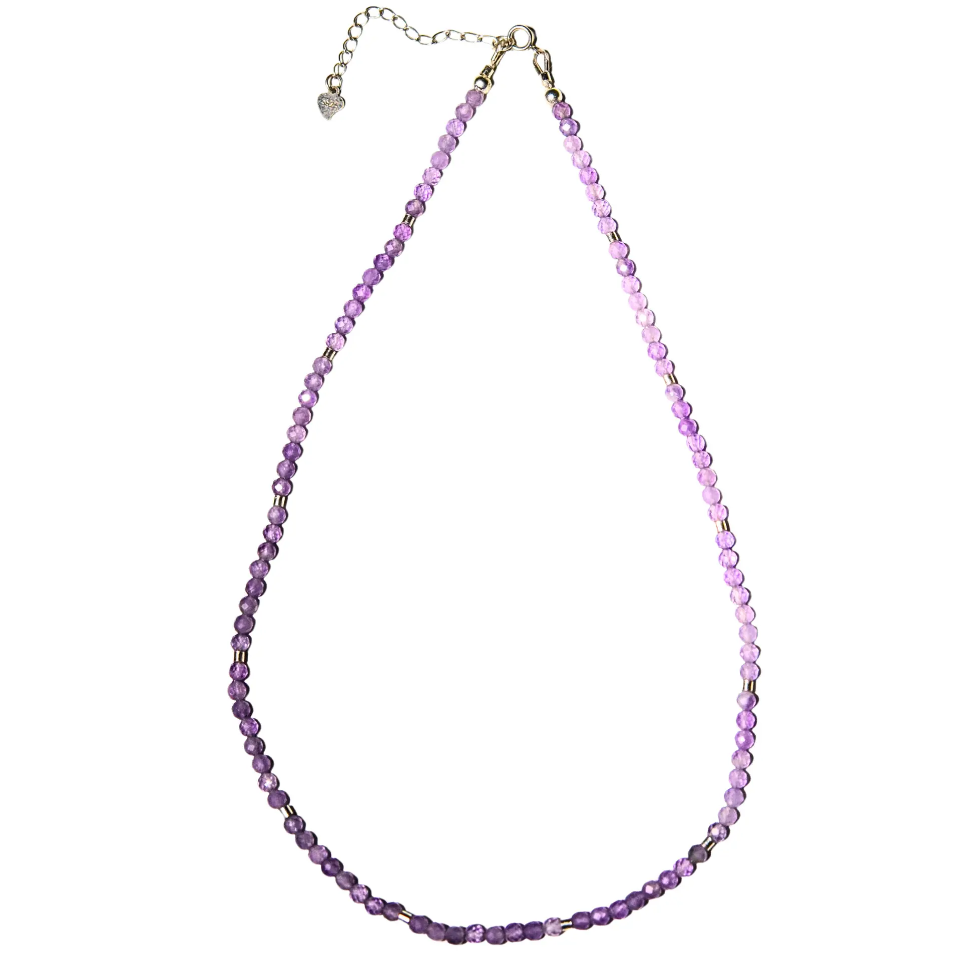 Collar gargantilla Amatista 4mm plata fina 925 Terranova 10