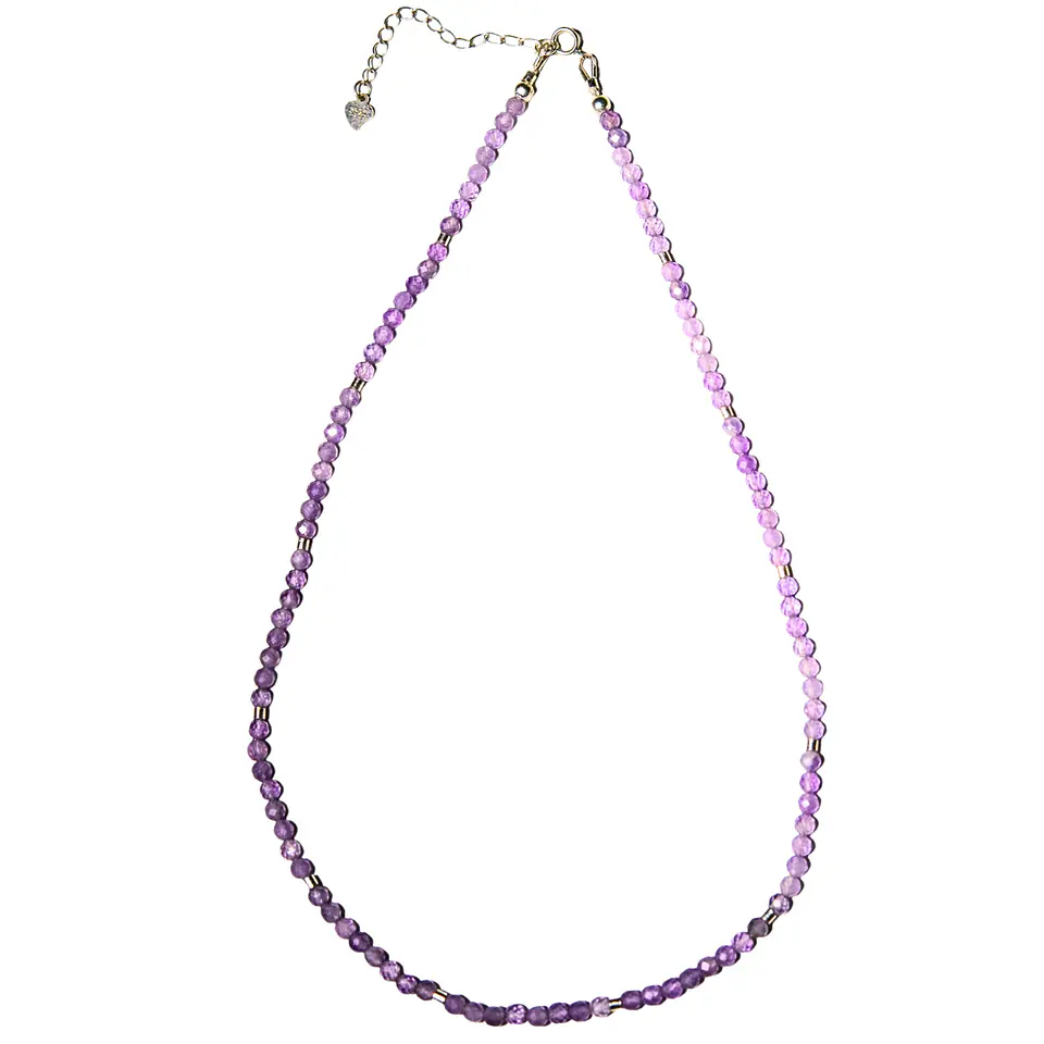 Collar gargantilla Amatista 4mm plata fina 925 Terranova 10