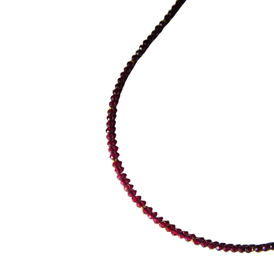 Collar gargantilla granate 4mm chapado en oro 18k Terranova 6