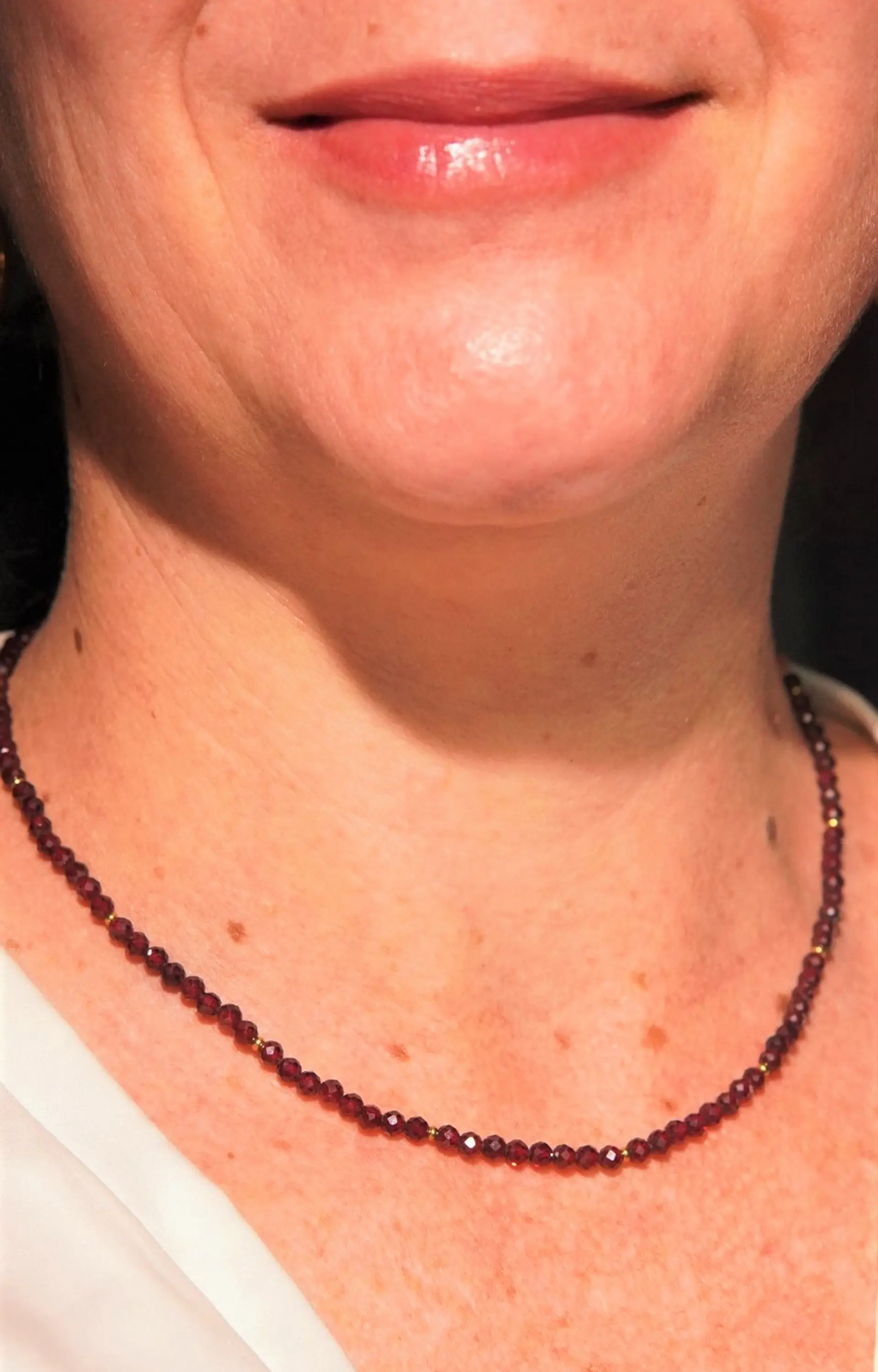 Collar gargantilla granate 4mm chapado en oro 18k Terranova 3