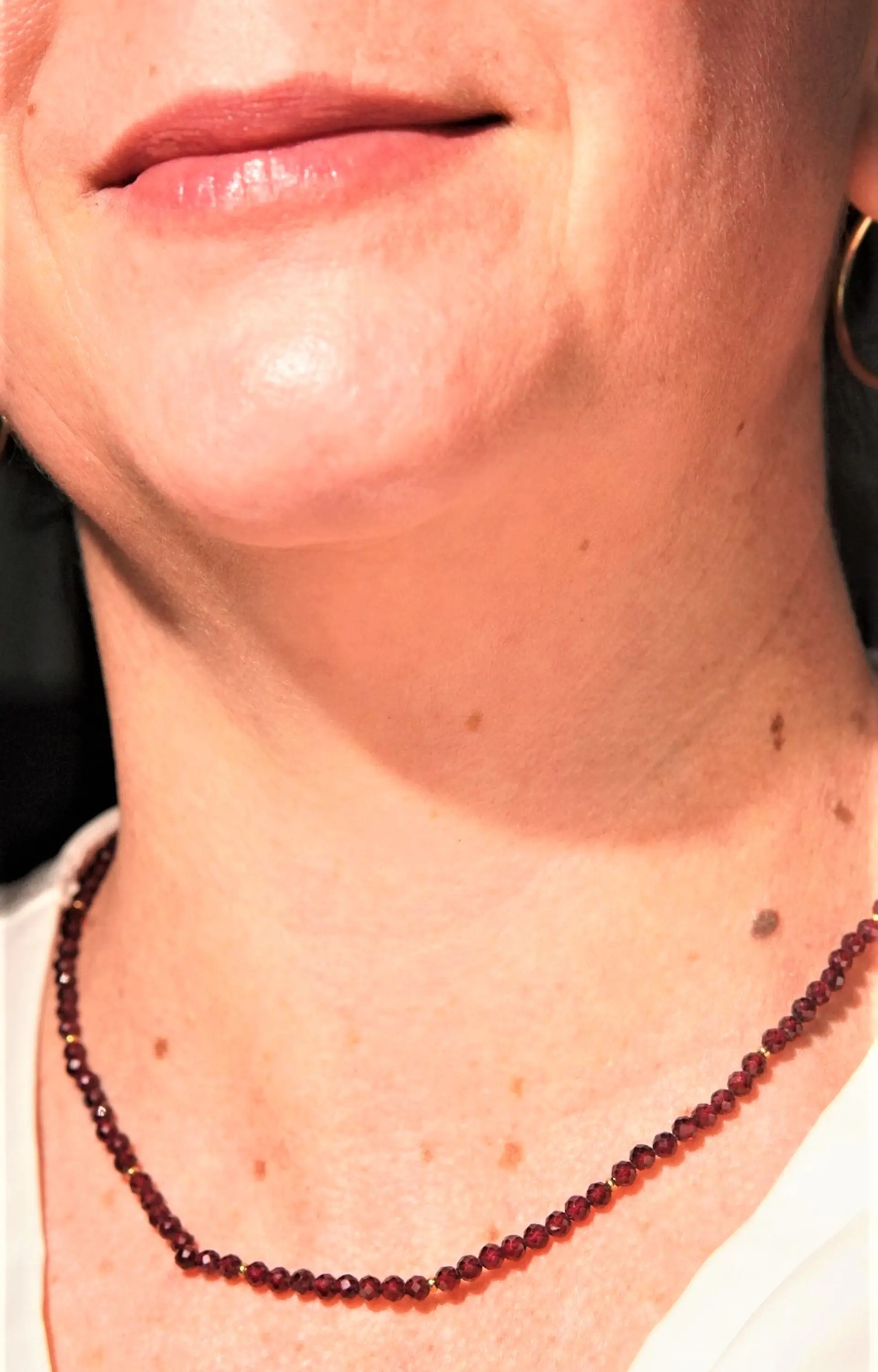 Collar gargantilla granate 4mm chapado en oro 18k Terranova 7