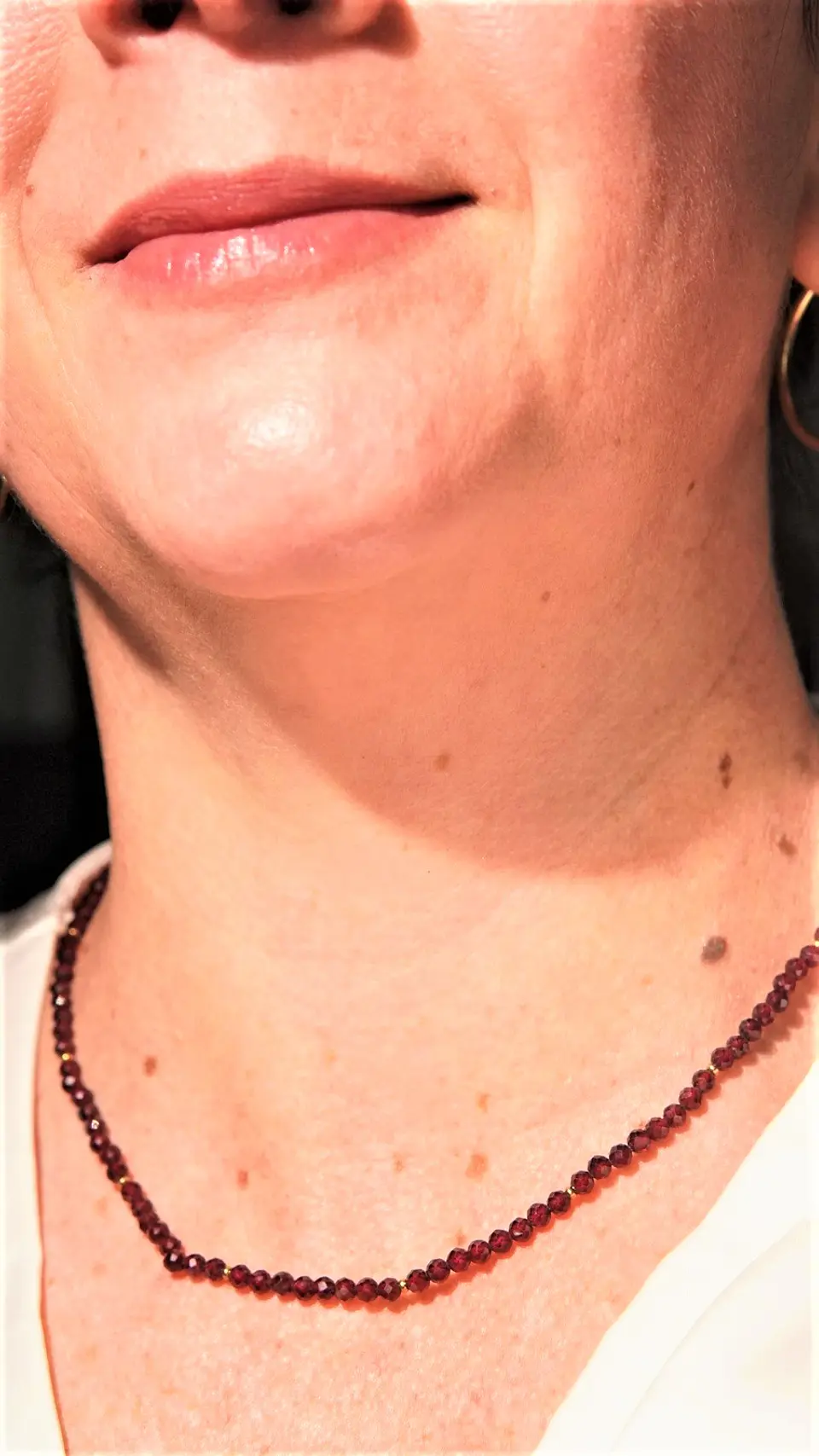 Collar gargantilla granate 4mm chapado en oro 18k Terranova 7