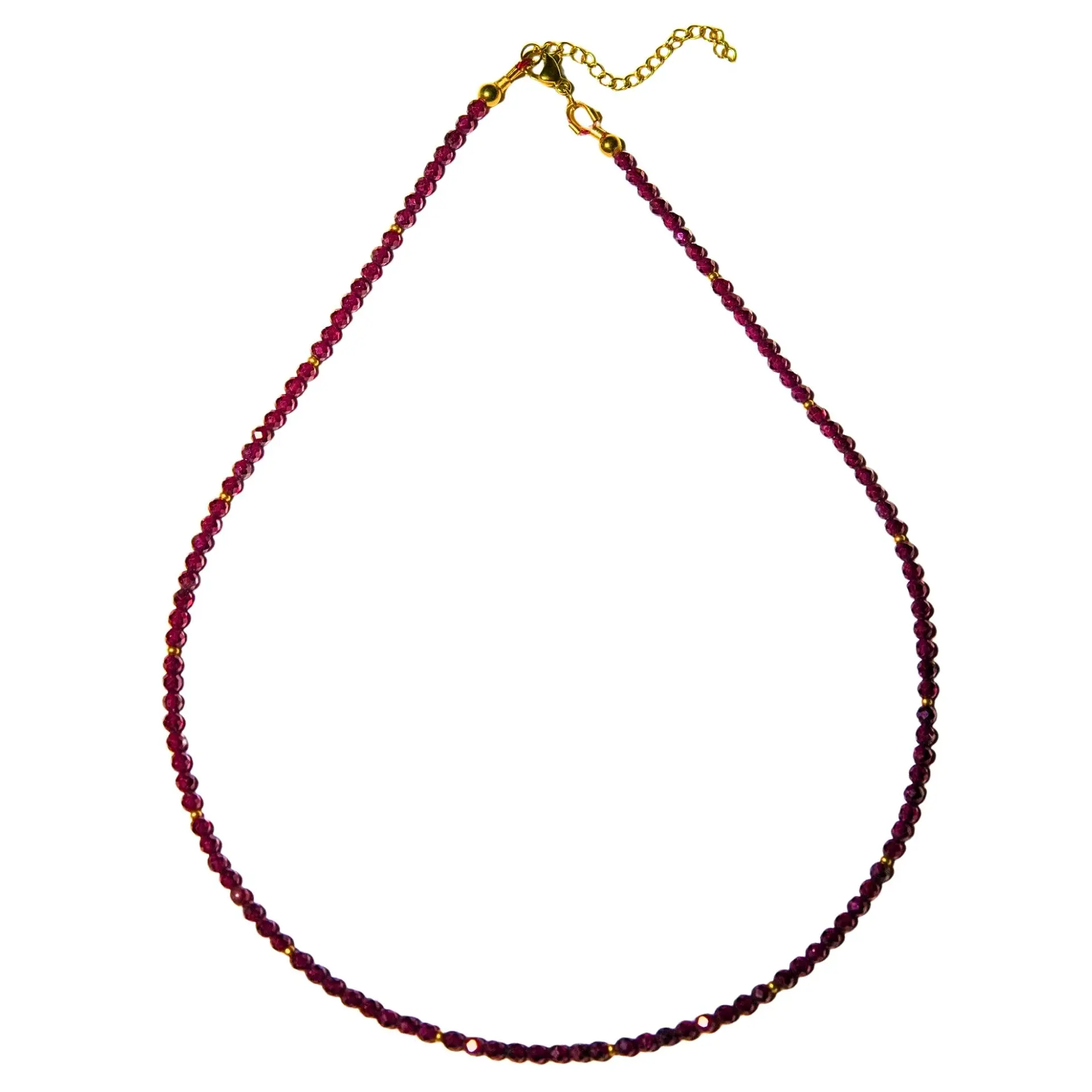 Collar gargantilla granate 4mm chapado en oro 18k Terranova 1