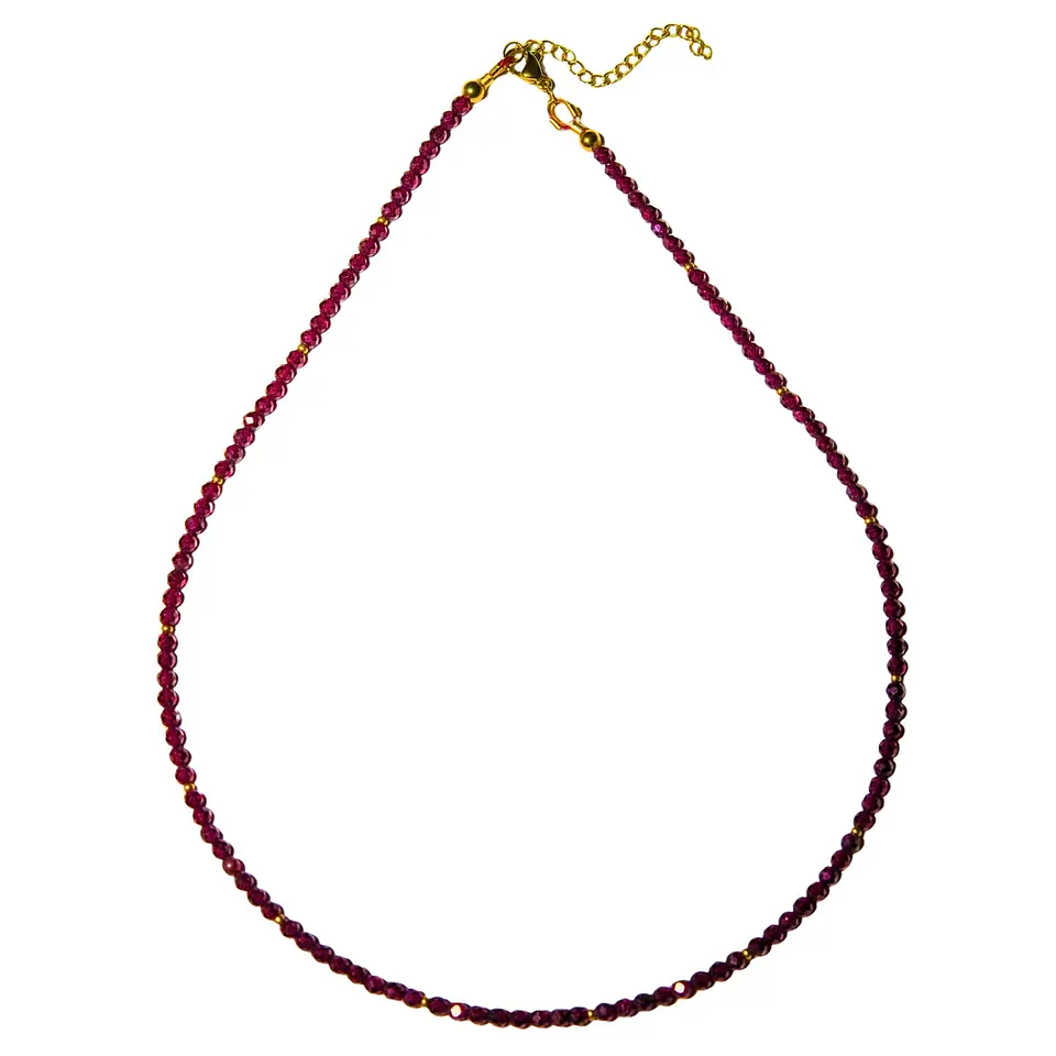 Collar gargantilla granate 4mm chapado en oro 18k Terranova 1