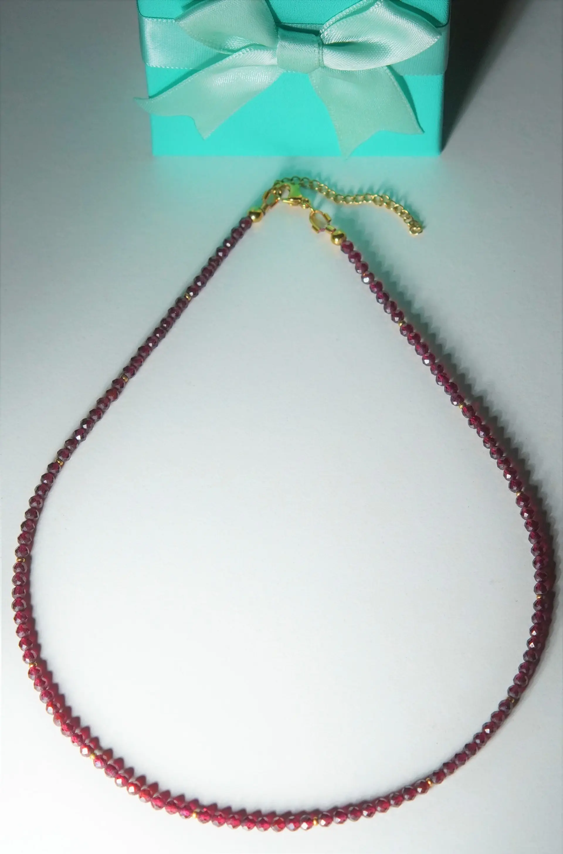 Collar gargantilla granate 4mm chapado en oro 18k Terranova 10