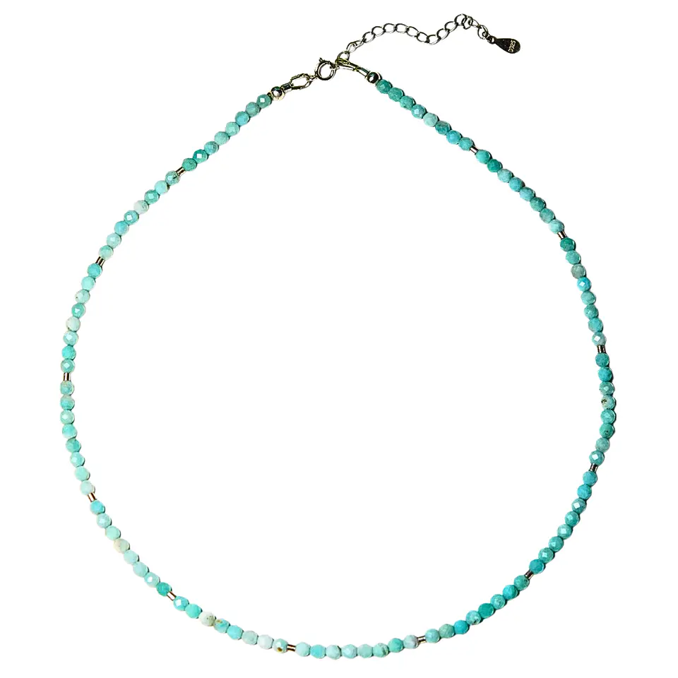 Collar gargantilla Aguamarina 4mm plata fina 925 Terranova 1