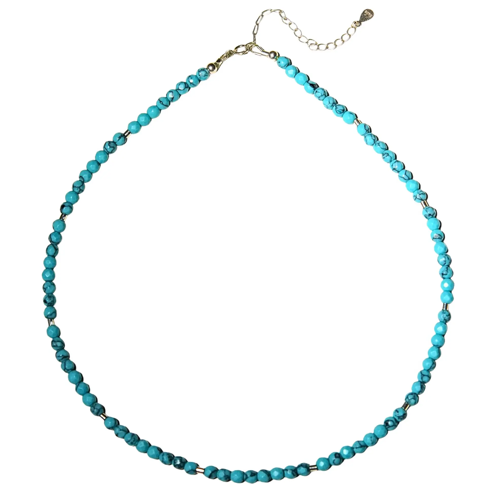 Collar gargantilla turquesa 5mm plata fina 925 Terranova 1