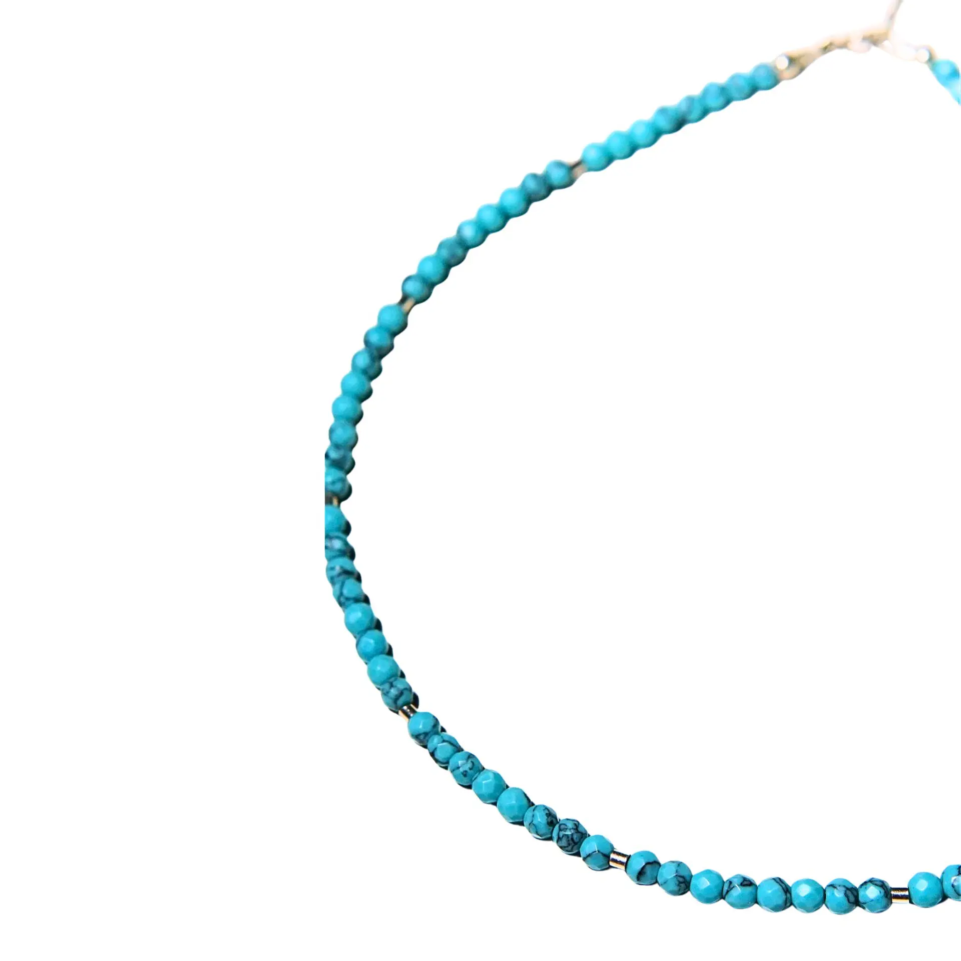Collar gargantilla turquesa 5mm plata fina 925 Terranova 6