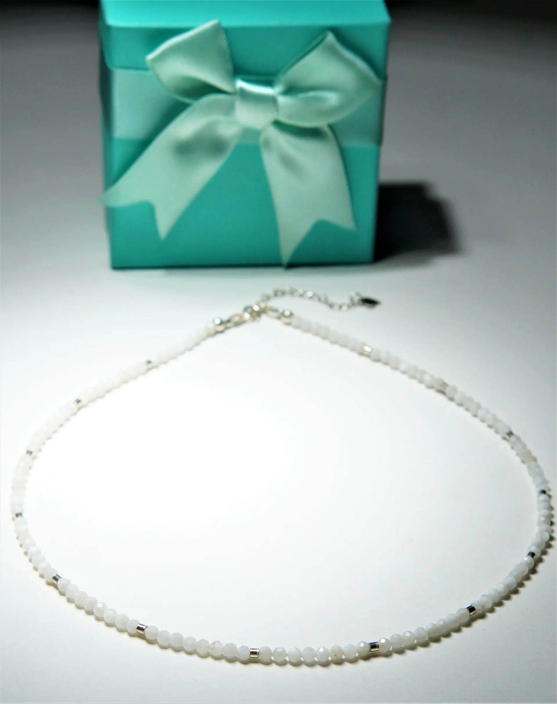 Collar gargantilla Piedra Luna 3mm plata fina 925 Terranova 2